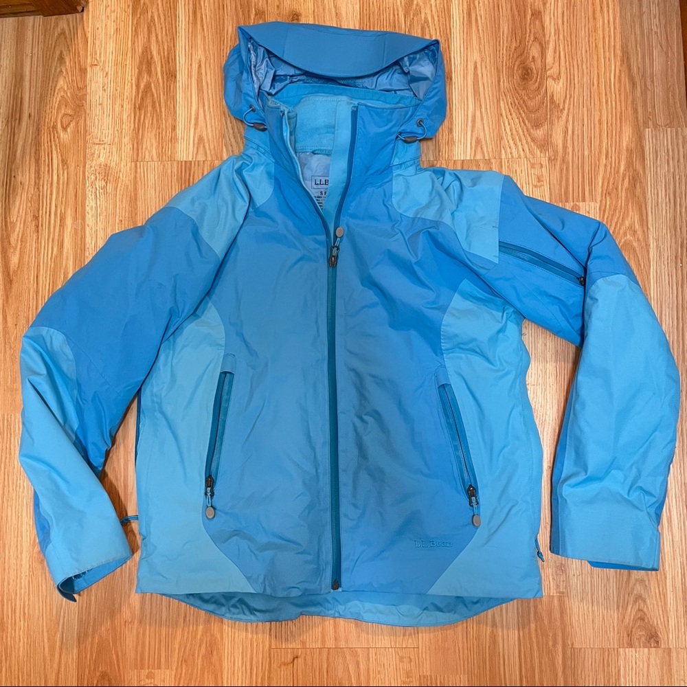 LL Bean MENS  S Reg. 3 in 1 The Weather Channel with Fleece Jacket Blue Primalof
